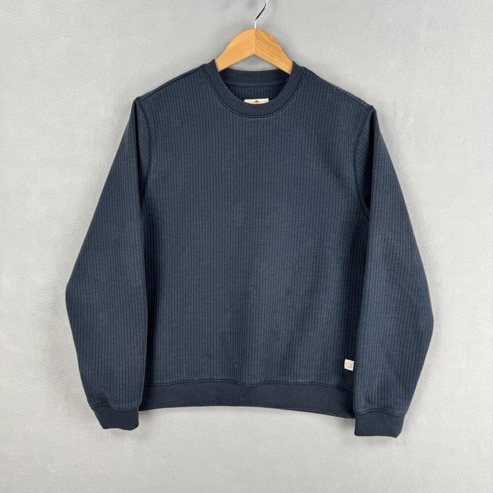 Marine Layer Sweatshirt Mens Medium Blue Corbet Quilted Crewneck Pullover Casual